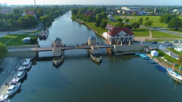 Elblag Coast Bridge Most Wybrzeze Gdanskie Aerial View Poland High — Video