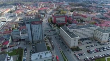 Hyperlapse Round Footbridge Rzeszow Okragla Kladka Aerial View Poland. High quality 4k footage