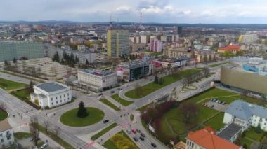 Warszawska Kielce kavşağı Panorama Hava Görüntüsü Polonya. Yüksek kalite 4k görüntü