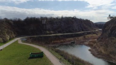 Kadzielnia Nature Reserve Kielce Rezerwat Przyrody Aerial View Poland. High quality 4k footage