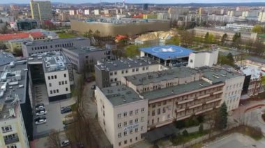Hospital Kielce Szpital Aerial View Poland. High quality 4k footage