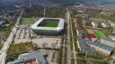 Suzuki Arena Stadyumu Kielce Stadyumu Hava Görüntüsü Polonya. Yüksek kalite 4k görüntü