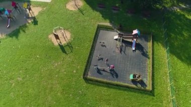 Park Kajki Playground Elblag Aerial View Poland. High quality 4k footage