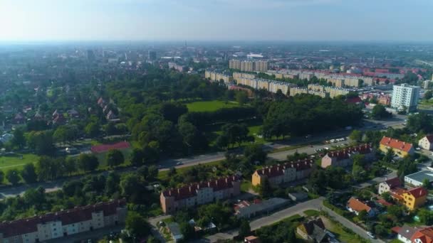 Beautiful Panorama Elblag Park Kajki Aerial View Poland High Quality — Stockvideo