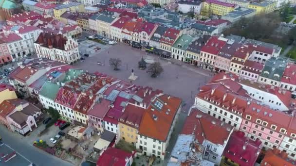 Altes Rathaus Rzeszow Stare Miasto Ratusz Luftaufnahme Polen Hochwertiges Filmmaterial — Stockvideo