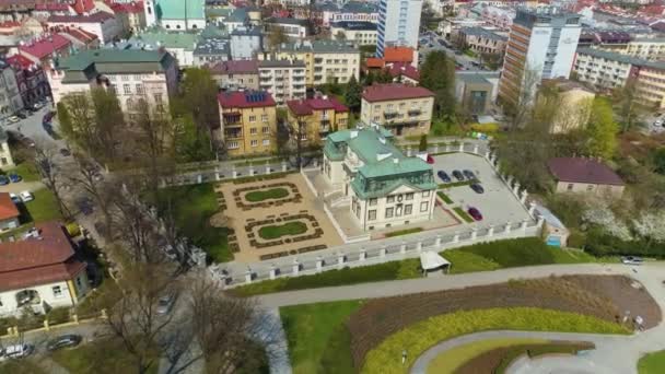 Summer Palace Lubomirskich Rzeszow Letni Palac Aerial View Poland High — Video