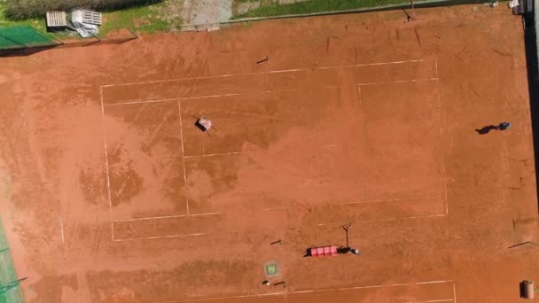 Tennis Courts Sanok Korty Tenisowe Aerial View Poland Кадри Високої — стокове відео