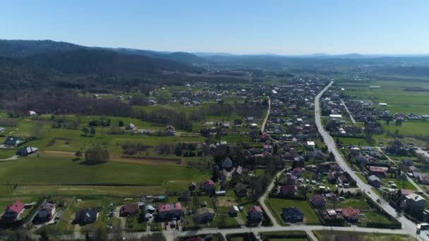 Beautiful Panorama Sanok Aerial View Poland High Quality Footage — Video