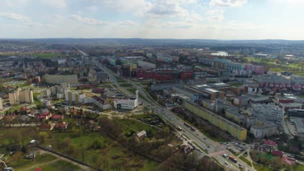 Beautiful Panorama Rzeszow Aerial View Poland High Quality Footage — Stockvideo