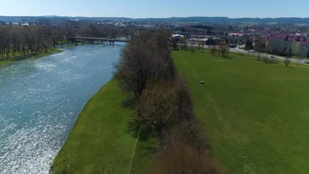 Sanockie Blonia San Panorama Sanok Aerial View Poland High Quality — Video