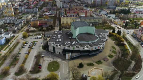 Timelapse Cultural Center Kielce Centrum Kultury Aerial View Poland High — Wideo stockowe