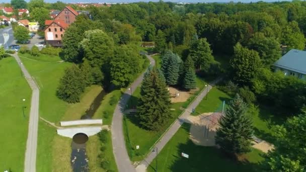 Парк Долинка Эльба Воздушный Вид Польшу Высококачественные Кадры — стоковое видео
