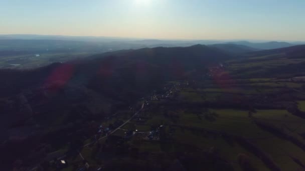 Beautiful Serpentine Mountains Sanok Bieszczady Aerial View Poland High Quality — Stockvideo