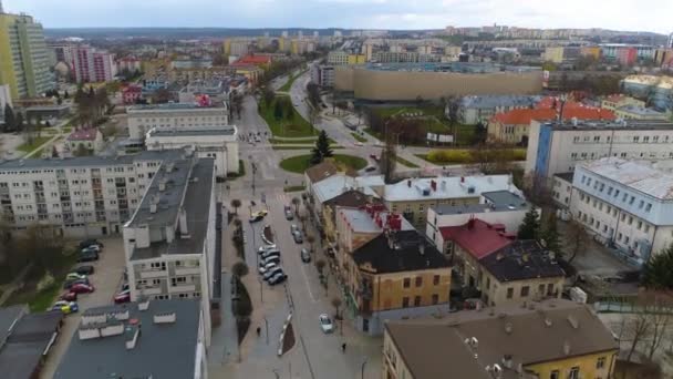 Intersection Warszawska Kielce Panorama Aerial View Poland High Quality Footage — Vídeo de Stock