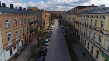 Glowackiego Street Kielce Ulica Aerial View Poland. High quality 4k footage