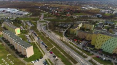 Sunny Hill Kielce Rondo Sloneczne Wzgorze Aerial View Poland. High quality 4k footage