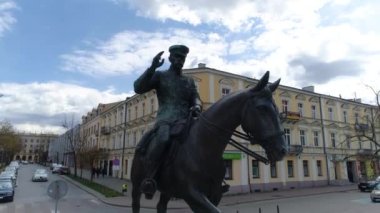 Pilsudski Anıtı Kielce Pomnik Hava Görüntüsü Polonya. Yüksek kalite 4k görüntü