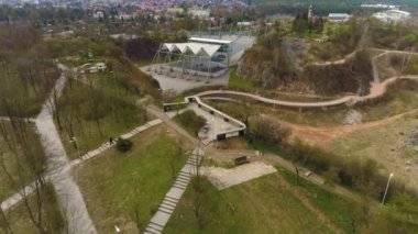 Observation Deck Kadzielnia Reserve Kielce Taras Widokowy Aerial View Poland. High quality 4k footage