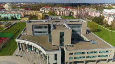 Bölge Mahkemesi Rzeszow Hüzünlü Hava Manzarası Polonya. Yüksek kalite 4k görüntü