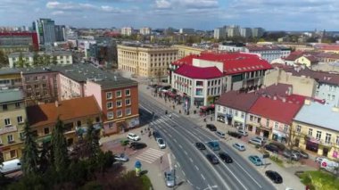 Pilsudskiego Street Rzeszow Aerial View Poland. High quality 4k footage