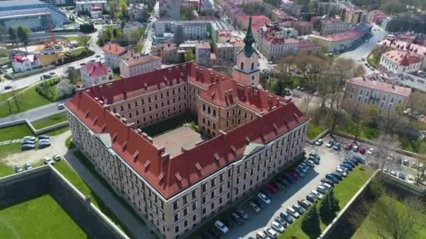 Zamek Lubomirskich Rzeszów Zamek Widok Powietrza Polska Wysokiej Jakości Materiał — Wideo stockowe