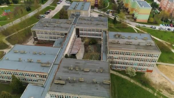 Halk Kütüphanesi Kielce Biblioteka Publiczna Aerial View Poland Yüksek Kalite — Stok video