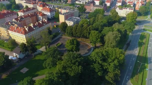 Park Planty Elblag Aerial View Poland High Quality Footage — 图库视频影像