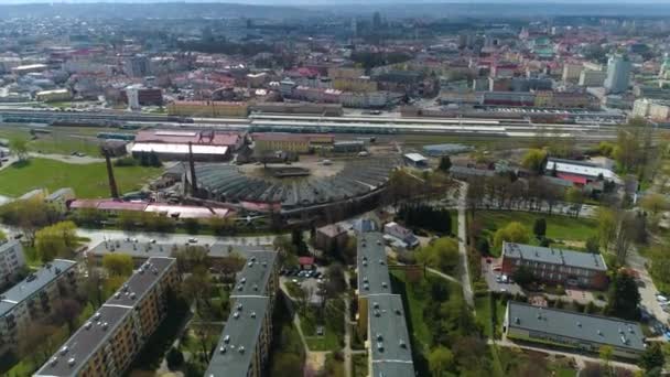 Zler Ana Stasyon Rzeszow Hava Görüntüleme Polonya Yüksek Kalite Görüntü — Stok video