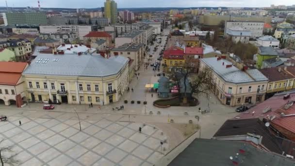 Market Square Kielce Rynek Tekla Square Market Aerial View Poland — Stockvideo