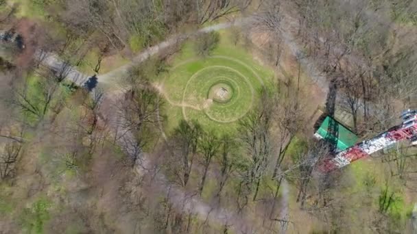 Adam Mickiewicz Mound Sanok Kopiec Aerial View Poland High Quality — Stock video