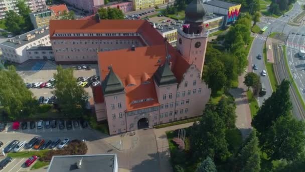 Town Hall Elblag Urzad Miejski Aerial View Poland High Quality — Stok video