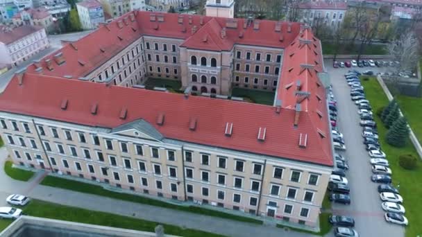 Castle Lubomirskich Rzeszow Zamek Aerial View Poland High Quality Footage — Stock video