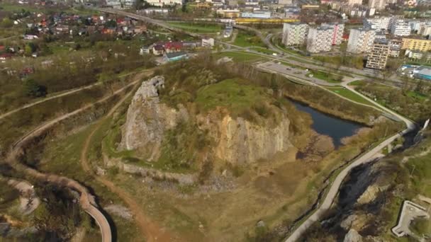 Kadzielnia Nature Reserve Kielce Rezerwat Przyrody Aerial View Poland High — Stock Video