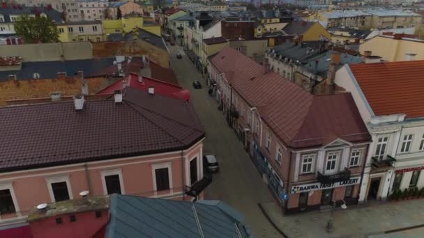Narrow Streets Market Square Kielce Aerial View Poland High Quality — Stockvideo
