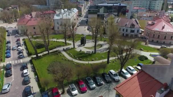 Πλατεία Cichociemnych Rzeszow Plac Aerial View Πολωνία Υψηλής Ποιότητας Πλάνα — Αρχείο Βίντεο