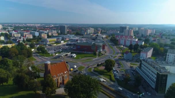 Beautiful Panorama Elblag Aerial View Poland High Quality Footage — Stockvideo