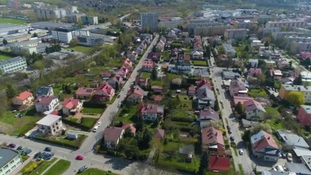 Όμορφη Πανόραμα Σπίτια Rzeszow Αεροφωτογραφία Πολωνία Υψηλής Ποιότητας Πλάνα — Αρχείο Βίντεο
