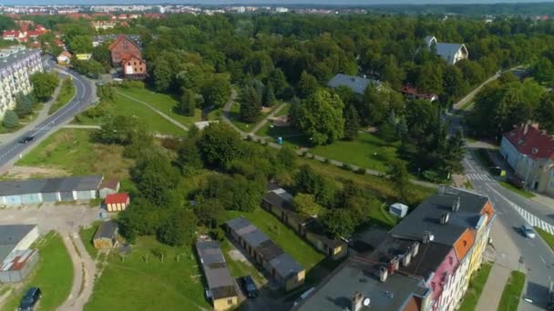 Park Dolinka Elblag Aerial View Polsko Vysoce Kvalitní Záběry — Stock video