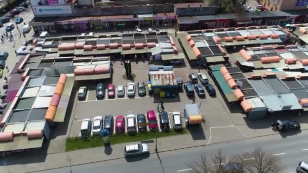 Market Freedom Square Rzeszow Rynek Aerial View Poland High Quality — Video