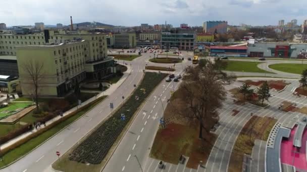 Railway Station Kielce Stacja Kolejowa Aerial View Poland High Quality — Stockvideo