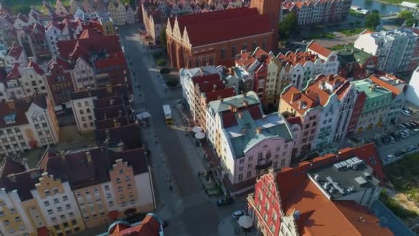 Old Market Square Elblag Stary Rynek Aerial View Poland High — Wideo stockowe