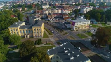 High School Rycerska Street Elblag Aerial View Poland. High quality 4k footage