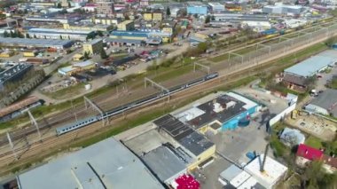 Hyperlapse Panorama Train Rzeszow Pociag Aerial View Poland. High quality 4k footage
