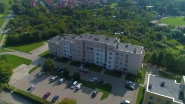 Allotment Gardens Elblag Ogrody Dzialkowe Aerial View Poland. High quality 4k footage