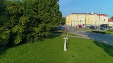 Sculpture Park Planty Elblag Aerial View Poland. High quality 4k footage