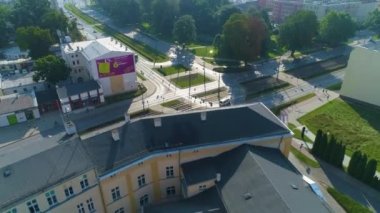 Rycerska Street Elblag Aerial View Poland. High quality 4k footage