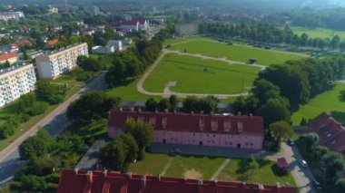 Exercise Yard Elblag Plac Aerial View Poland. High quality 4k footage