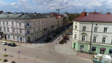 Adam Mickiewicz Sokağı Kielce Hava Görüntüsü Polonya. Yüksek kalite 4k görüntü