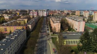 Hetmanska Caddesi Rzeszow Ulica Havacılık Görünümü Polonya. Yüksek kalite 4k görüntü