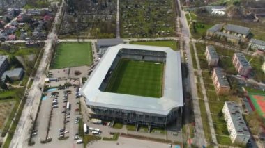 Suzuki Arena Stadium Kielce Stadion Aerial View Poland. High quality 4k footage